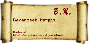 Barancsek Margit névjegykártya